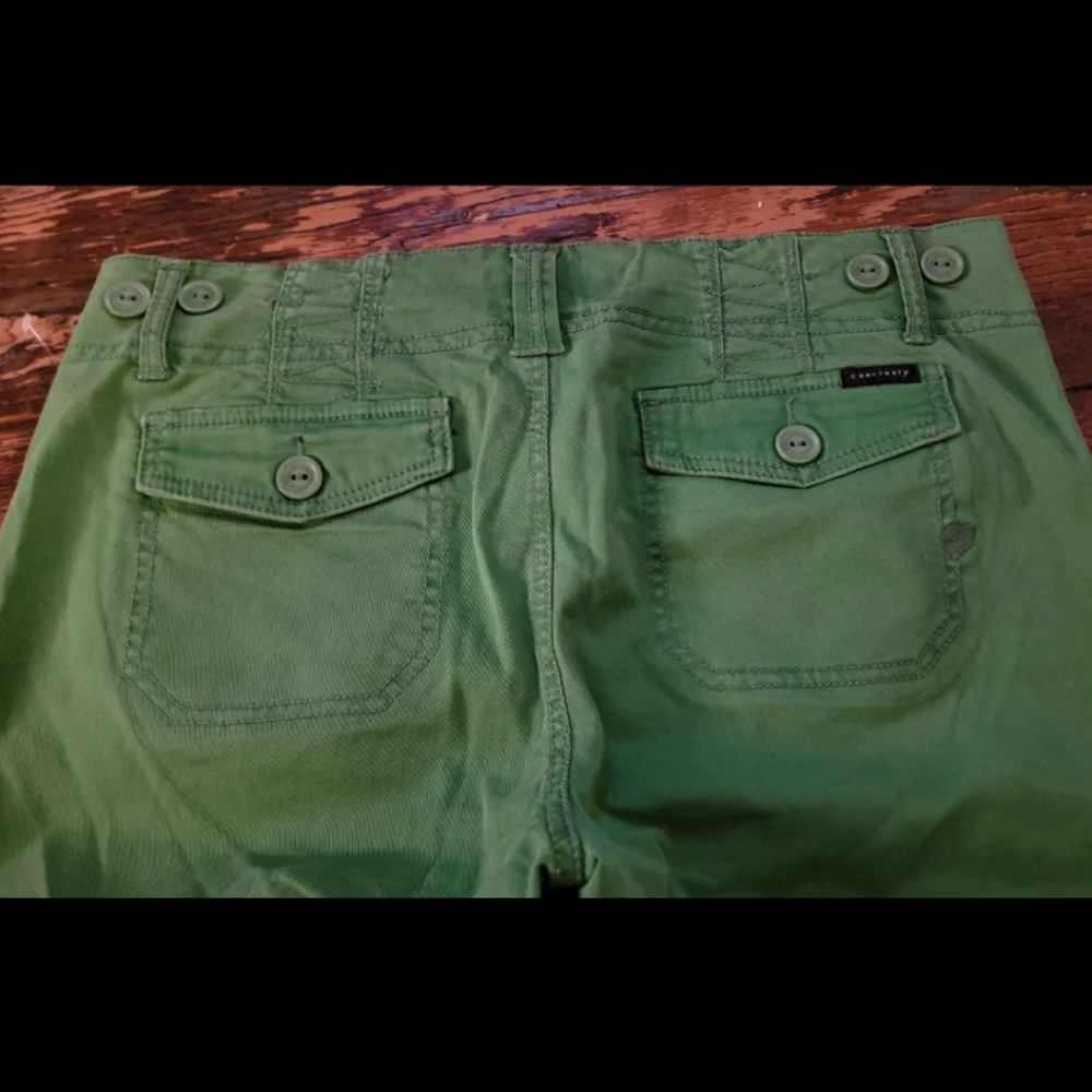 Sanctuary Scout Knicker Grass Green Mid-Length Bermuda Surplus Utility Shorts 32 - Picture 5 of 11
